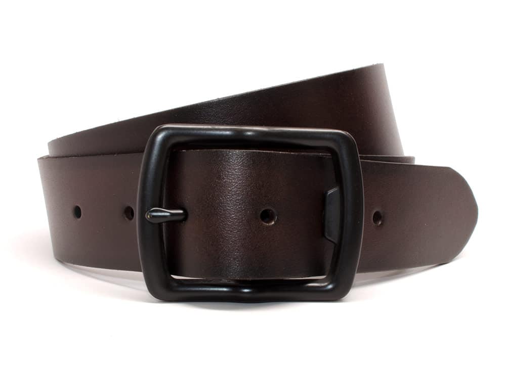 Cold Mountain Brown Leather Belt with Bottle Opener Buckle