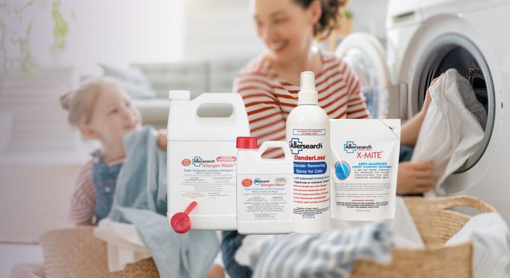 Allersearch’s laundry detergents, surface cleaners and carpet